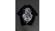Kadın Kısa Kol Tişört Bisiklet Yaka Filistin Poşülü Baskılı T-Shirt - Siyah Kadın Kısa Kol Tişört Bisiklet Yaka Filistin Poşülü Baskılı T-Shirt - Siyah