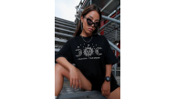Kadın Baskılı T-Shirt Kısa Kol Bisiklet Yaka Oversize Rahat Kalıp Tişört - Siyah Kadın Baskılı T-Shirt Kısa Kol Bisiklet Yaka Oversize Rahat Kalıp Tişört - Siyah
