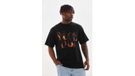 Erkek Baskılı T-Shirt Kısa Kol Bisiklet Yaka Rahat Kalıp Tişört - Siyah Erkek Baskılı T-Shirt Kısa Kol Bisiklet Yaka Rahat Kalıp Tişört - Siyah