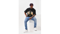 Erkek Baskılı T-Shirt Kısa Kol Bisiklet Yaka Rahat Kalıp Günlük Tişört - Siyah Erkek Baskılı T-Shirt Kısa Kol Bisiklet Yaka Rahat Kalıp Günlük Tişört - Siyah