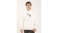 Erkek 3 İplik Pamuklu Kapüşonlu Baskılı Cepli Oversize Sweatshirt Hoodie - Beyaz Erkek 3 İplik Pamuklu Kapüşonlu Baskılı Cepli Oversize Sweatshirt Hoodie - Beyaz