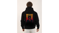 Erkek 3 İplik Pamuklu Kapüşonlu Baskılı Cepli Oversize Sweatshirt Hoodie - Siyah Erkek 3 İplik Pamuklu Kapüşonlu Baskılı Cepli Oversize Sweatshirt Hoodie - Siyah