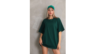 Kadın Düz Kısa kol Penye T-shirt- Yeşil Kadın Düz Kısa kol Penye T-shirt- Yeşil