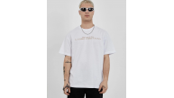 Erkek Bisiklet Yaka Tişort Baskılı Oversize kısa kol T-Shirt - Beyaz Erkek Bisiklet Yaka Tişort Baskılı Oversize kısa kol T-Shirt - Beyaz