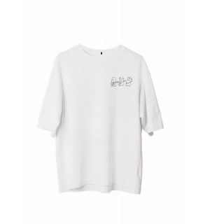 Erkek Baskılı T-Shirt Kısa Kol Bisiklet Yaka Regular Fit Rahat Kalıp Günlük Tişört - Beyaz
