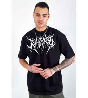 Erkek Kısa Kol Yazlık Tişört Bisiklet Yaka Baskılı Oversize T-Shirt - Siyah