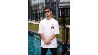 Erkek Kısa Kol Tişört Bisiklet Yaka Boxy Eldiven Baskılı T-Shirt - Beyaz Erkek Kısa Kol Tişört Bisiklet Yaka Boxy Eldiven Baskılı T-Shirt - Beyaz