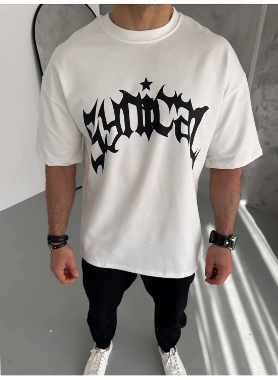 ERKEK Tişört Bisiklet Yaka Baskılı Kısa kol T-Shirt - Beyaz ERKEK Tişört Bisiklet Yaka Baskılı Kısa kol T-Shirt - Beyaz