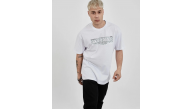 Erkek Kısa Kol Yazlık Tişört Bisiklet Yaka Baskılı Oversize T-Shirt -  Beyaz