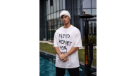 Erkek Kısa Kol Yazlık Tişört Bisiklet Yaka Baskılı Oversize T-Shirt - Beyaz Erkek Kısa Kol Yazlık Tişört Bisiklet Yaka Baskılı Oversize T-Shirt - Beyaz