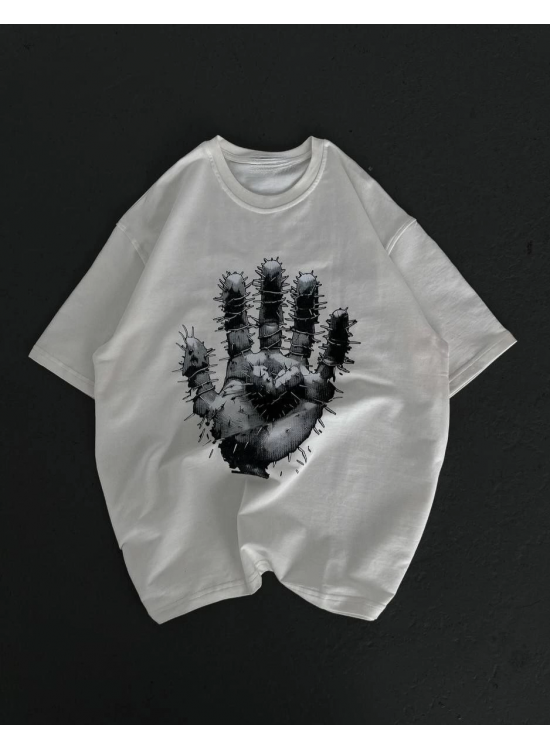 Kadın Baskılı T-Shirt Kısa Kol Bisiklet Yaka Regular Fit Rahat Kalıp Günlük Tişört - Beyaz Kadın Baskılı T-Shirt Kısa Kol Bisiklet Yaka Regular Fit Rahat Kalıp Günlük Tişört - Beyaz