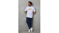Erkek Kısa Kol Yazlık Tişört Bisiklet Yaka Baskılı Oversize T-Shirt - Beyaz Erkek Kısa Kol Yazlık Tişört Bisiklet Yaka Baskılı Oversize T-Shirt - Beyaz