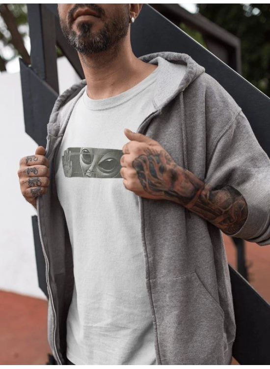 Erkek Kısa Kol Yazlık Tişört Bisiklet Yaka Baskılı Oversize T-Shirt - Beyaz Erkek Kısa Kol Yazlık Tişört Bisiklet Yaka Baskılı Oversize T-Shirt - Beyaz