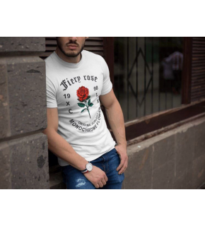 Erkek Tişort Bisiklet Yaka Baskılı Kısa kol T-Shirt - Beyaz