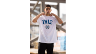 Erkek Kısa Kol Yazlık Tişört Bisiklet Yaka YALE Baskılı T-Shirt - Beyaz Erkek Kısa Kol Yazlık Tişört Bisiklet Yaka YALE Baskılı T-Shirt - Beyaz