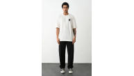 Erkek Kısa Kol Yazlık Tişört Bisiklet Yaka Baskılı Oversize T-Shirt - Beyaz Erkek Kısa Kol Yazlık Tişört Bisiklet Yaka Baskılı Oversize T-Shirt - Beyaz