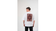 Erkek Bisiklet Yaka Baskılı Kısa kol T-Shirt - Beyaz