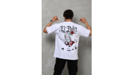 Erkek Kısa Kol Yazlık Tişört Bisiklet Yaka Baskılı Oversize T-Shirt - Beyaz Erkek Kısa Kol Yazlık Tişört Bisiklet Yaka Baskılı Oversize T-Shirt - Beyaz
