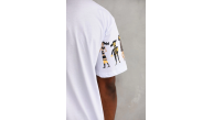 Erkek Kısa Kol Yazlık Tişört Bisiklet Yaka Baskılı Oversize T-Shirt - Beyaz