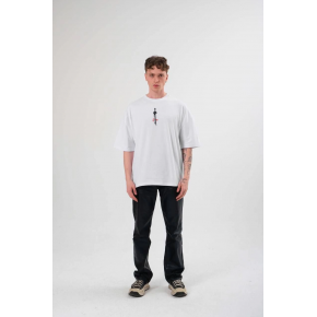 Erkek Baskılı T-Shirt Kısa Kol Bisiklet Yaka Regular Fit Rahat Kalıp Günlük Tişört - Beyaz