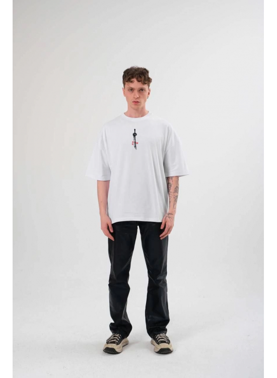 Erkek Baskılı T-Shirt Kısa Kol Bisiklet Yaka Regular Fit Rahat Kalıp Günlük Tişört - Beyaz Erkek Baskılı T-Shirt Kısa Kol Bisiklet Yaka Regular Fit Rahat Kalıp Günlük Tişört - Beyaz