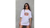 Kadın Baskılı T-Shirt Kısa Kol Bisiklet Yaka Oversize Rahat Kalıp Tişört - Beyaz Kadın Baskılı T-Shirt Kısa Kol Bisiklet Yaka Oversize Rahat Kalıp Tişört - Beyaz