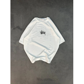 kadın Bisiklet Yaka Baskılı Oversize  Kısa kol T-Shirt - Beyaz
