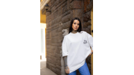 kadın Tişort Bisiklet Yaka Baskılı yazlık Kısa kol Oversize T-Shirt - Beyaz kadın Tişort Bisiklet Yaka Baskılı yazlık Kısa kol Oversize T-Shirt - Beyaz