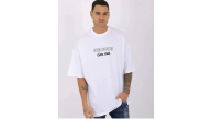 Erkek Kısa Kol Yazlık Tişört Bisiklet Yaka Baskılı Oversize T-Shirt - Beyaz Erkek Kısa Kol Yazlık Tişört Bisiklet Yaka Baskılı Oversize T-Shirt - Beyaz