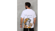 Erkek Kısa Kol Yazlık Tişört Bisiklet Yaka Baskılı Oversize T-Shirt - Beyaz Erkek Kısa Kol Yazlık Tişört Bisiklet Yaka Baskılı Oversize T-Shirt - Beyaz
