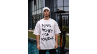 Erkek Kısa Kol Yazlık Tişört Bisiklet Yaka Baskılı Oversize T-Shirt - Beyaz Erkek Kısa Kol Yazlık Tişört Bisiklet Yaka Baskılı Oversize T-Shirt - Beyaz