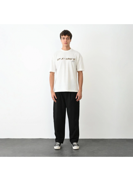 Erkek Baskılı T-Shirt Kısa Kol Bisiklet Yaka Regular Fit Rahat Kalıp Günlük Tişört- Beyaz Erkek Baskılı T-Shirt Kısa Kol Bisiklet Yaka Regular Fit Rahat Kalıp Günlük Tişört- Beyaz