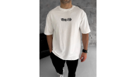 Erkek Kısa Kol Yazlık Tişört Bisiklet Yaka Baskılı Oversize T-Shirt - Beyaz Erkek Kısa Kol Yazlık Tişört Bisiklet Yaka Baskılı Oversize T-Shirt - Beyaz
