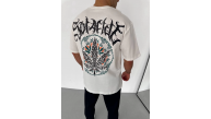 Erkek Baskılı T-Shirt Kısa Kol Bisiklet Yaka Regular Fit Rahat Kalıp Günlük Tişört - Beyaz Erkek Baskılı T-Shirt Kısa Kol Bisiklet Yaka Regular Fit Rahat Kalıp Günlük Tişört - Beyaz