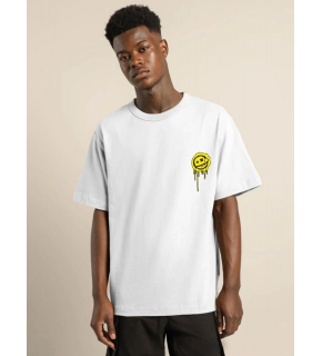 Erkek Kısa Kol Yazlık Tişört Bisiklet Yaka Baskılı Oversize T-Shirt - Beyaz