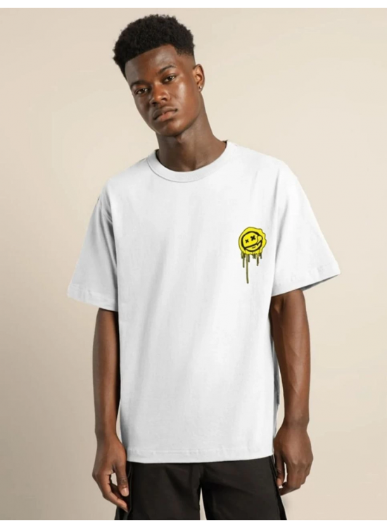 Erkek Kısa Kol Yazlık Tişört Bisiklet Yaka Baskılı Oversize T-Shirt - Beyaz Erkek Kısa Kol Yazlık Tişört Bisiklet Yaka Baskılı Oversize T-Shirt - Beyaz