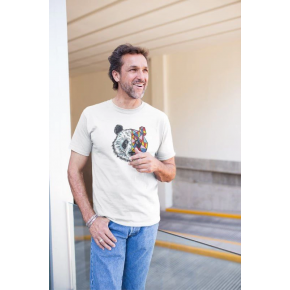 Erkek Kısa Kol Yazlık Tişört Bisiklet Yaka Baskılı Oversize T-Shirt - Beyaz