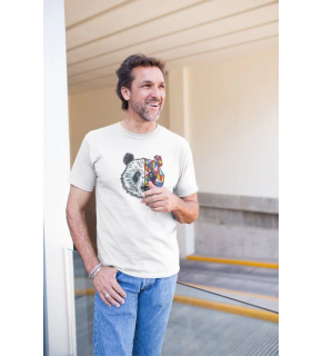 Erkek Kısa Kol Yazlık Tişört Bisiklet Yaka Baskılı Oversize T-Shirt - Beyaz