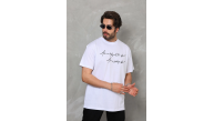 Erkek Kısa Kol Yazlık Tişört Bisiklet Yaka Baskılı Oversize T-Shirt - Beyaz Erkek Kısa Kol Yazlık Tişört Bisiklet Yaka Baskılı Oversize T-Shirt - Beyaz