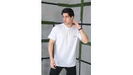 Erkek Kısa Kol Yazlık Tişört Bisiklet Yaka Baskılı Oversize T-Shirt - Beyaz