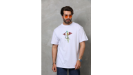 Erkek Baskılı T-Shirt Kısa Kol Bisiklet Yaka Regular Fit Rahat Kalıp Tişört - Beyaz Erkek Baskılı T-Shirt Kısa Kol Bisiklet Yaka Regular Fit Rahat Kalıp Tişört - Beyaz