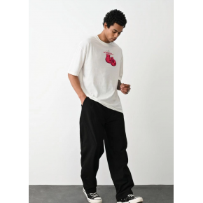 Erkek Boks eldiven Baskılı T-Shirt Kısa Kol Bisiklet Yaka Regular Tişört - Beyaz