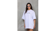 Kadın Baskılı T-Shirt Kısa Kol Bisiklet Yaka Oversize Rahat Kalıp Günlük Tişört - Beyaz Kadın Baskılı T-Shirt Kısa Kol Bisiklet Yaka Oversize Rahat Kalıp Günlük Tişört - Beyaz