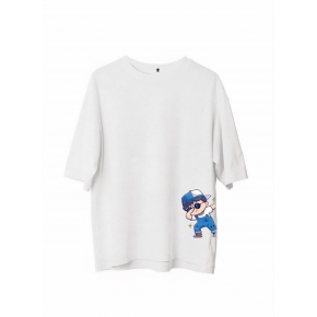 Erkek Baskılı T-Shirt Kısa Kol Bisiklet Yaka Regular Fit Rahat Kalıp Günlük Tişört - Beyaz