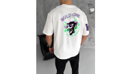Erkek Kısa Kol Tişört Bisiklet Yaka W Wildone Baskılı T-Shirt - Beyaz Erkek Kısa Kol Tişört Bisiklet Yaka W Wildone Baskılı T-Shirt - Beyaz