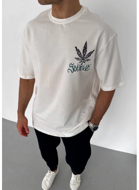 Erkek Baskılı T-Shirt Kısa Kol Bisiklet Yaka Regular Fit Rahat Kalıp Günlük Tişört - Beyaz Erkek Baskılı T-Shirt Kısa Kol Bisiklet Yaka Regular Fit Rahat Kalıp Günlük Tişört - Beyaz