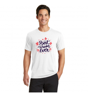 Erkek Kısa Kol Tişört Bisiklet Yaka Anneler Günü'ne Özel Baskılı T-Shirt - Beyaz
