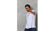 Erkek Kısa Kol Yazlık Tişört Bisiklet Yaka Baskılı Oversize T-Shirt - Beyaz Erkek Kısa Kol Yazlık Tişört Bisiklet Yaka Baskılı Oversize T-Shirt - Beyaz