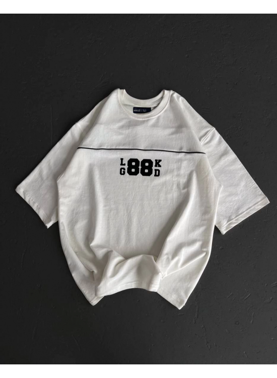 Kadın Baskılı T-Shirt Kısa Kol Bisiklet Yaka Oversize Rahat Kalıp Günlük Tişört - Beyaz Kadın Baskılı T-Shirt Kısa Kol Bisiklet Yaka Oversize Rahat Kalıp Günlük Tişört - Beyaz