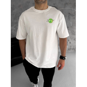 Erkek Kısa Kol Tişört Bisiklet Yaka RİCK AND MORTY Baskılı T-Shirt - Beyaz